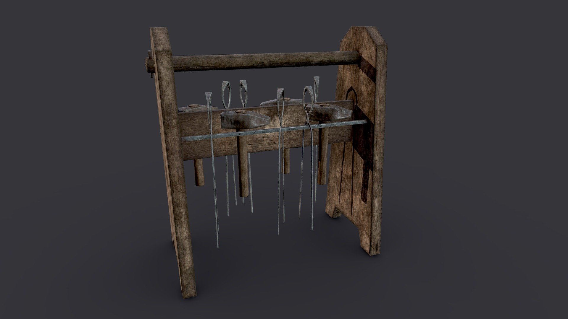 Midieval Tool Rack Medieval Blacksmith Tool Rack | Fab