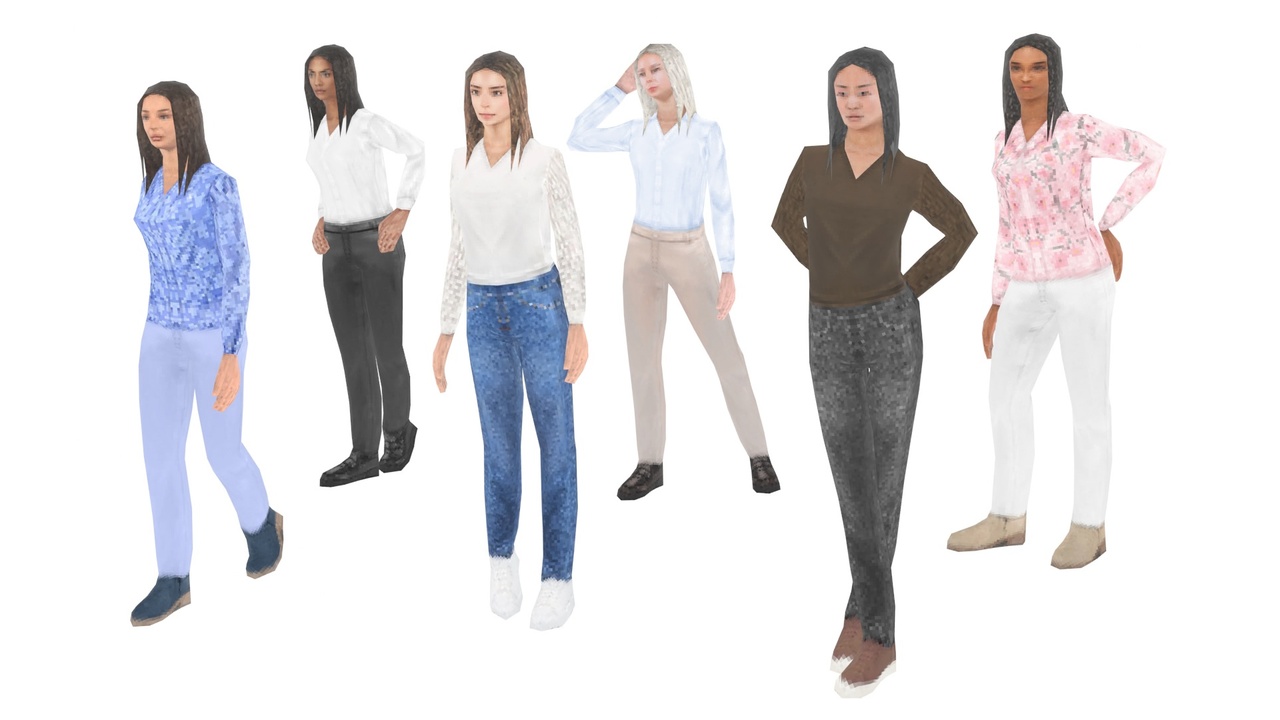 Media 1 for listing Rigged Low-Poly Female NPCs - PSX/64 style