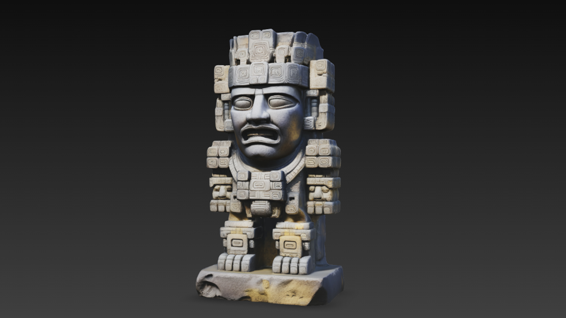 Stylized Aztec Maya Stone Statue 09 | Fab