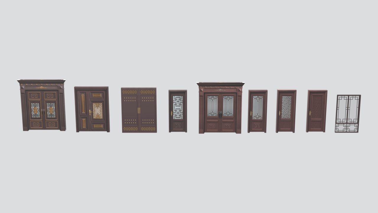Media 1 for listing Chinese Courtyard Door Collection 3D Model