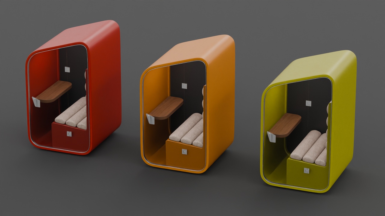 Media 1 for listing Modern Slanted Acoustic Work Pod Collection