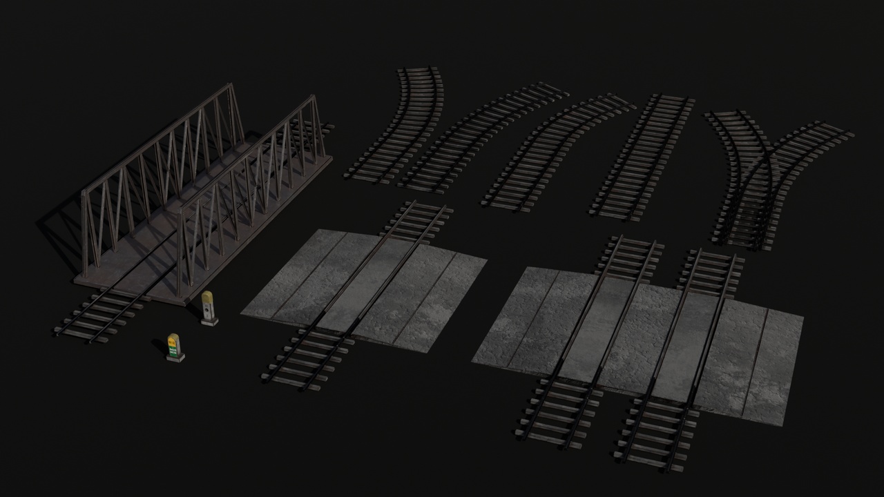 Media 1 for listing Railway Track Modular Pack – Straight, Curved, Switch, Bridge & Level Crossing