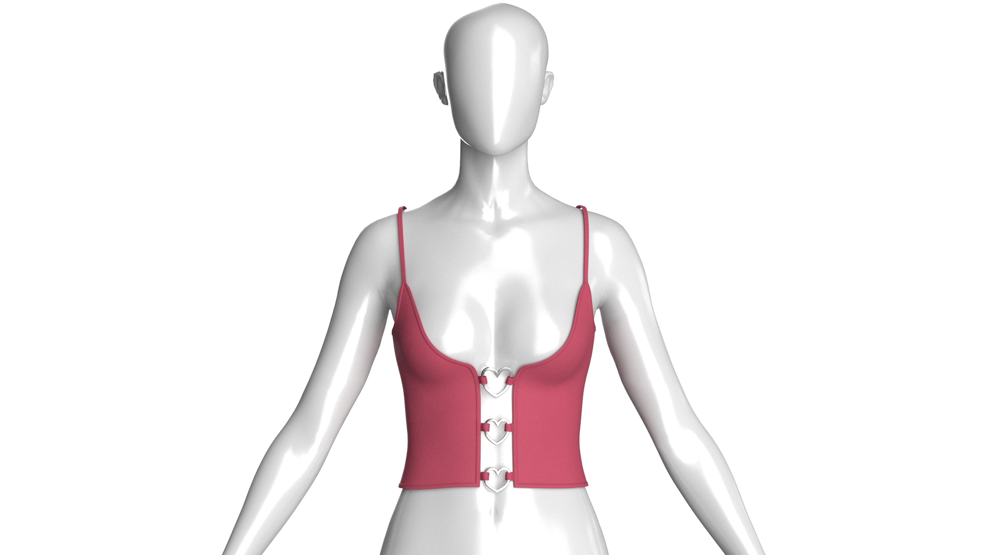 Media 1 for listing Girls Heart Buckle Crop Top | High Poly