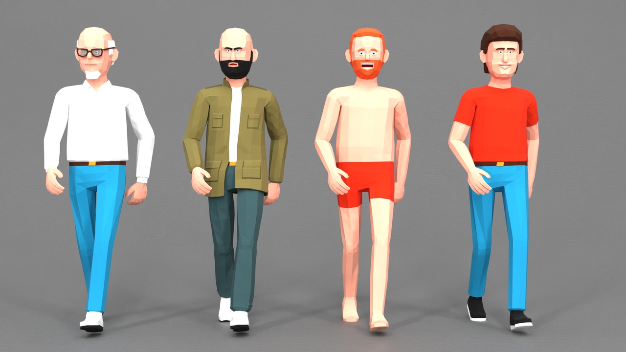 Media 1 for listing Simple modular man low-poly stylized