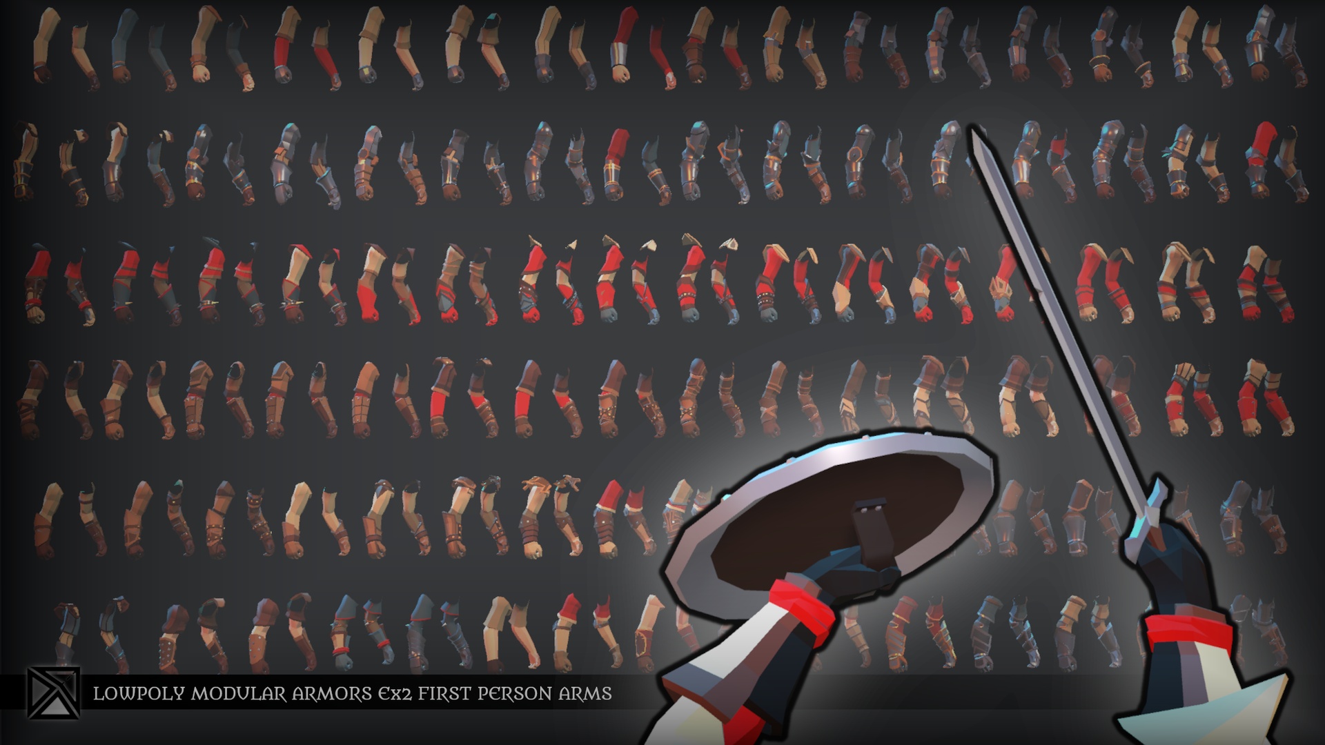 Media 1 for listing Low Poly Modular Armors Ex2- First Person Arms - LOWPOLY MEDIEVAL FANTASY SERIES