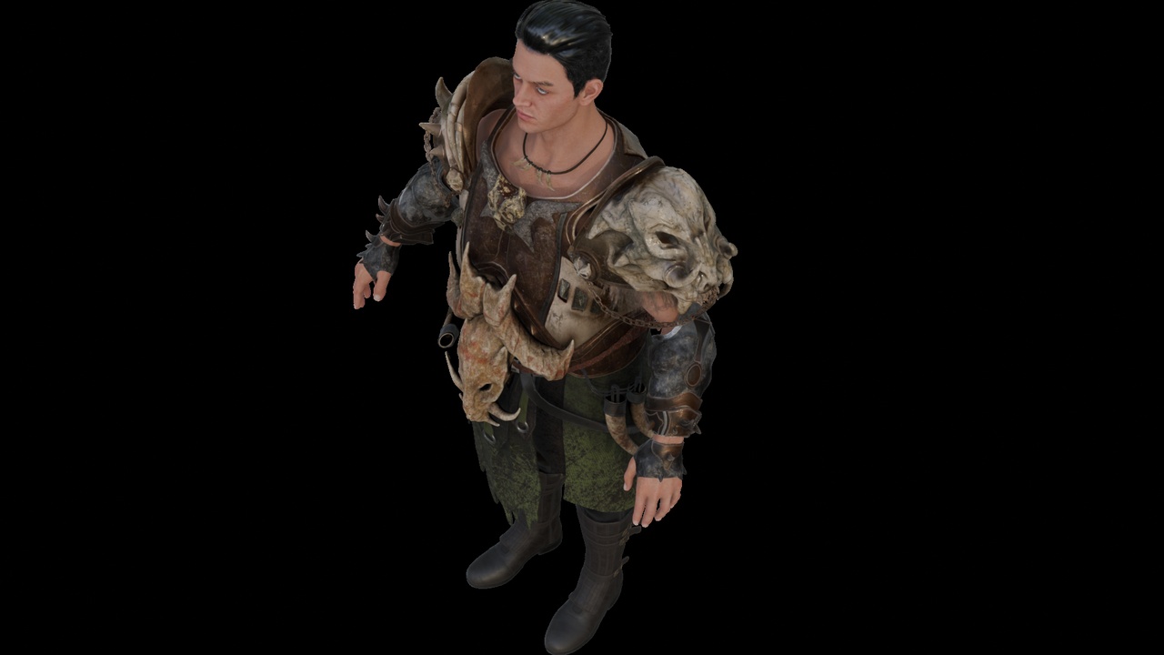Media 1 for listing Young Tribal Warrior with Bone Armor