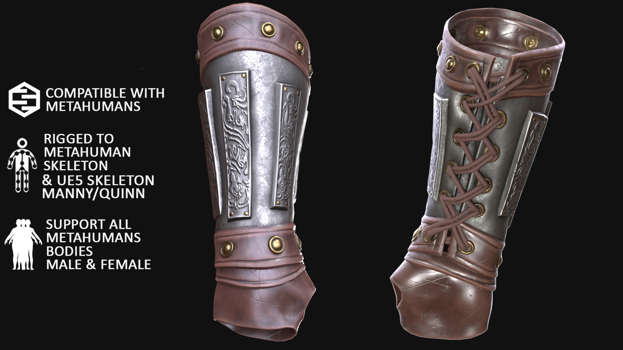 Media 1 for listing 3D Ancient Empire Arms Armor Model For Metahuman & UE5 Skeletons - Rigged