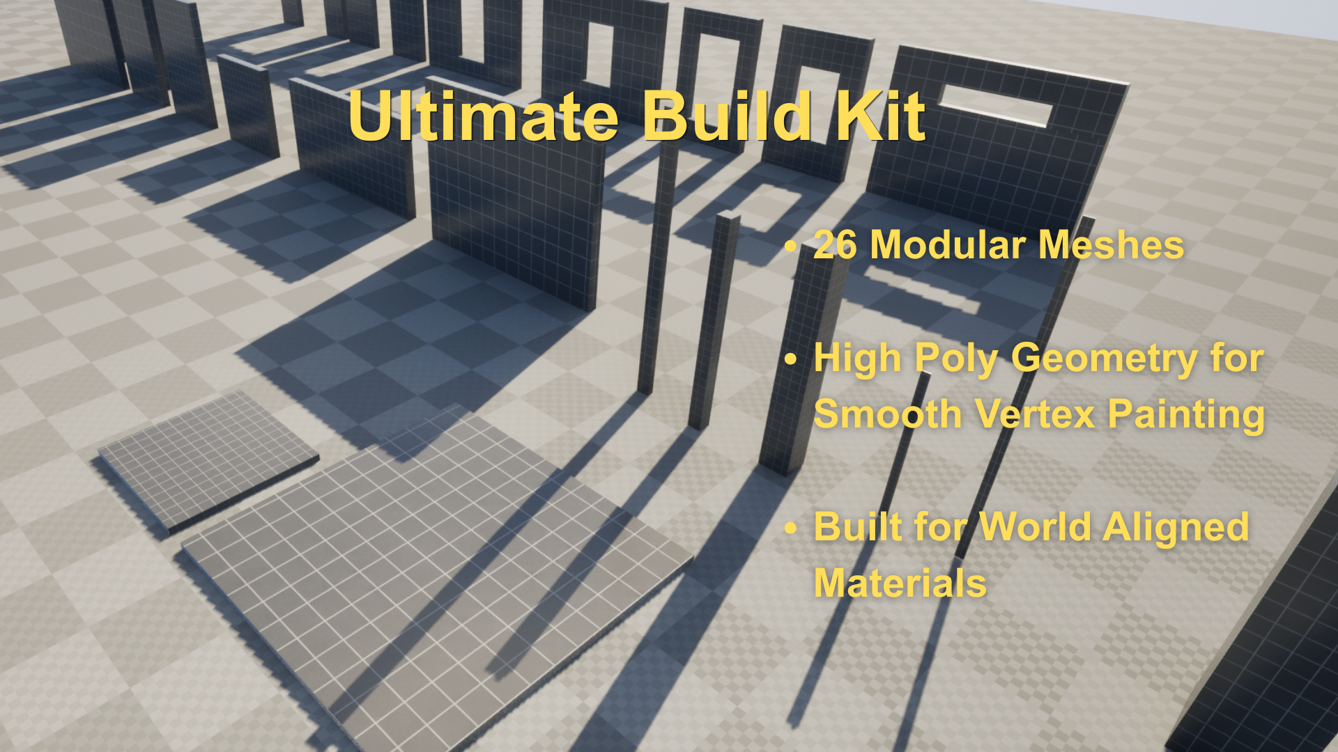 Building Kit – 26 Meshes | Vertex Paint Ready | Clean UVs | UE5 | Fab