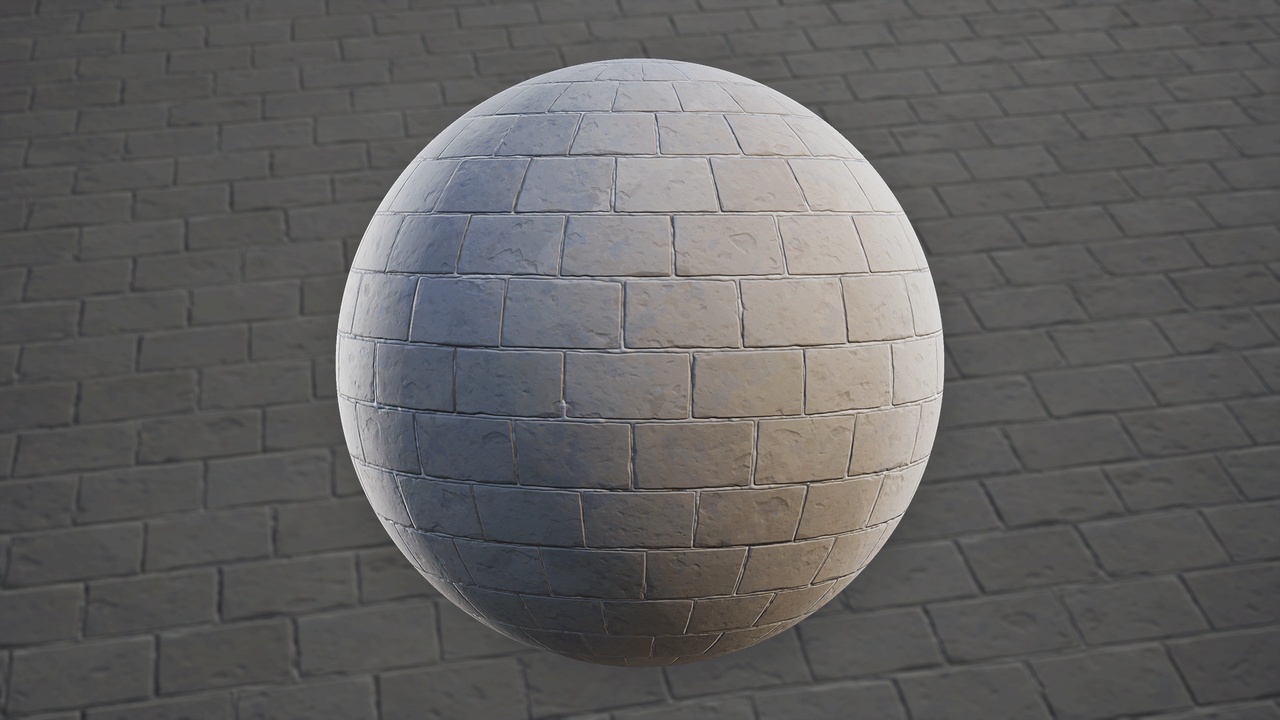 Media 1 for listing Stylized Painted Brick Wall 02A - Material