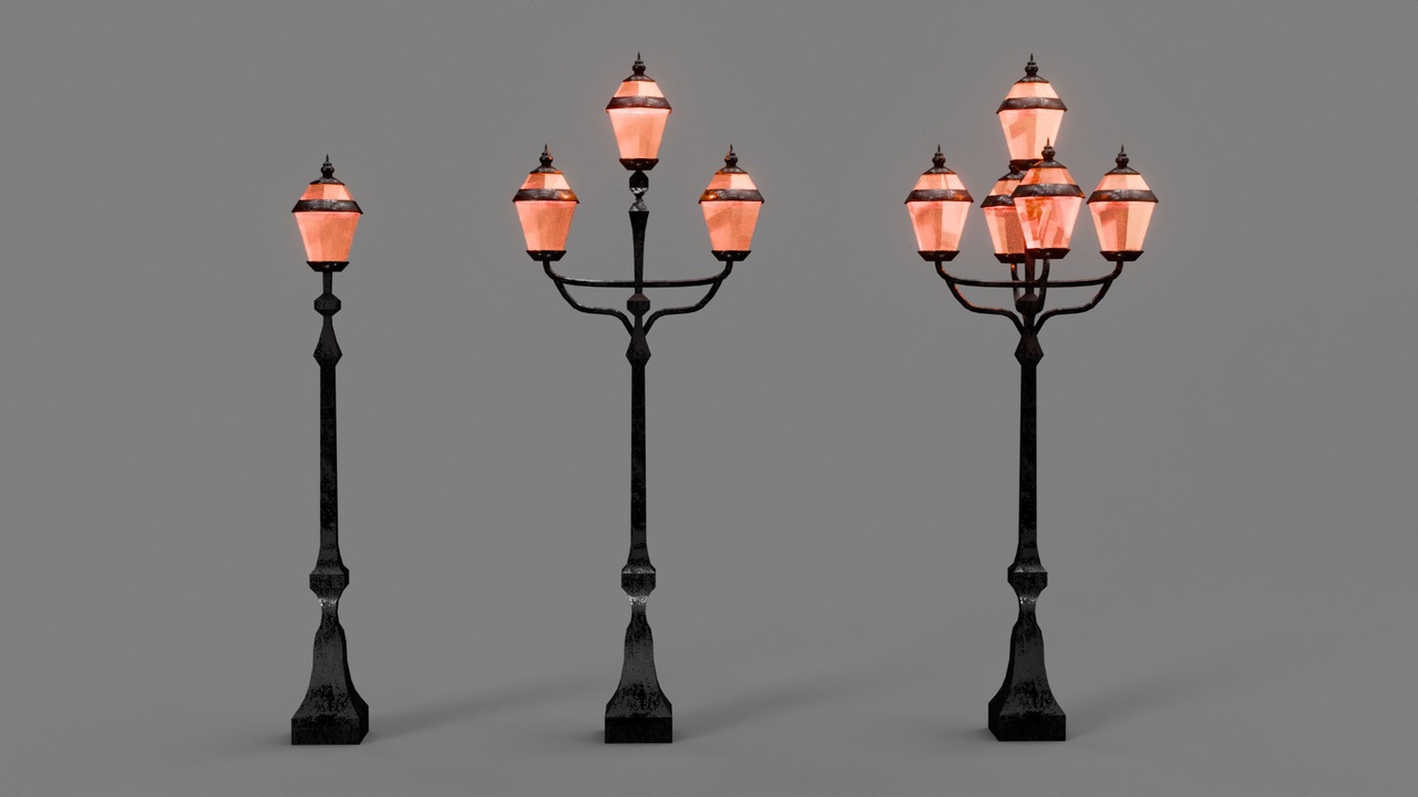 Media 1 for listing Classic Heritage Street Lamp Set (3 Variations)