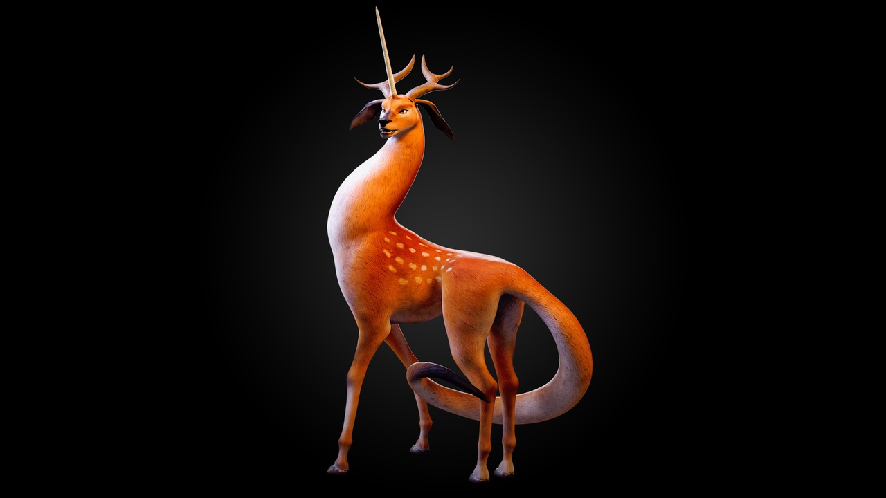 File multimediali per l'articolo Unicorn Deer - Fantasy Creature Rigged 3D Model: 1