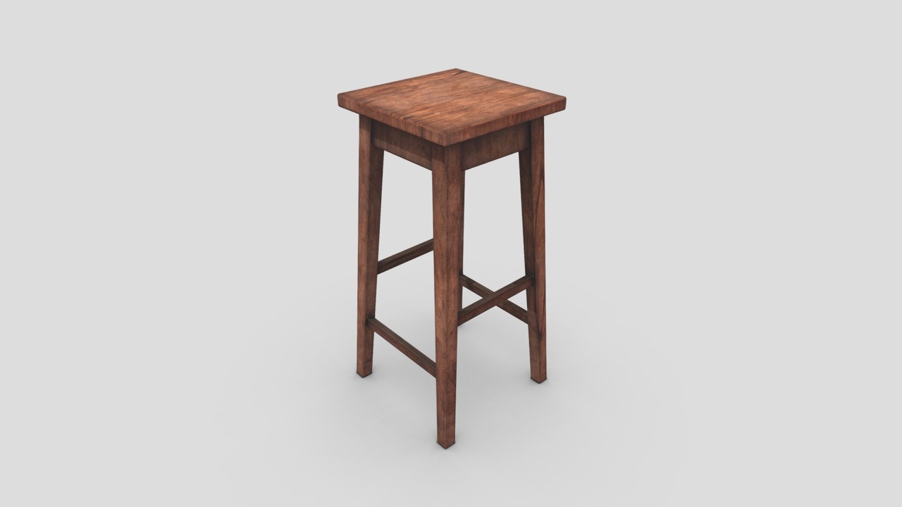 Media 1 for listing Wooden Stool (low poly)