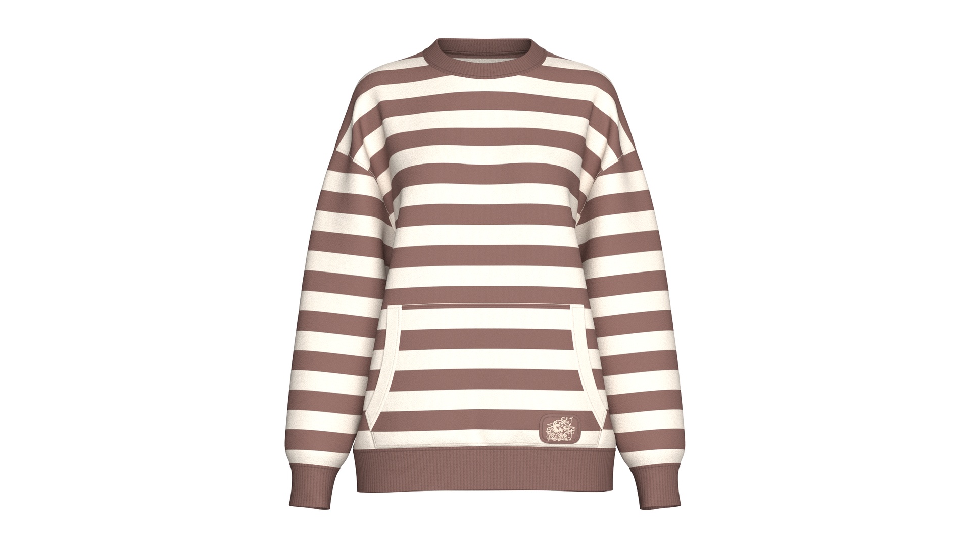 Media 1 for listing Girls Striped Sweatshirt With Kangaroo Pocket | High Poly