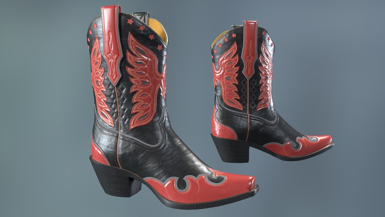 Media 1 for listing Eagle Star Cowboy Red Boots