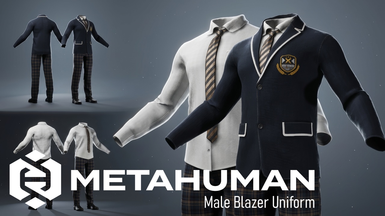 Media 1 for listing MHC: Male Blazer Uniform | Metahuman Outfit