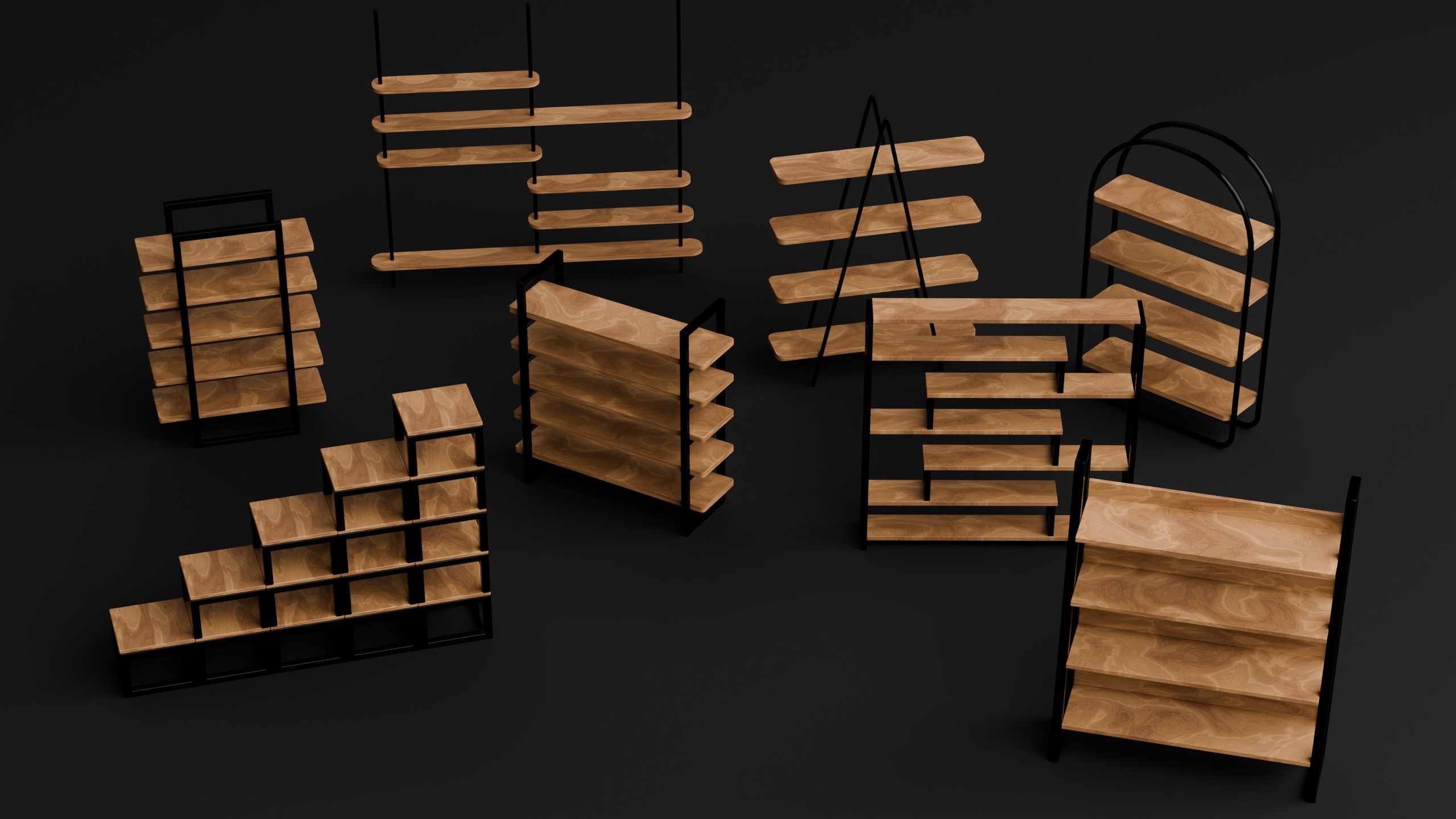Media 1 for listing Modern Wooden Shelf and Display Rack Pack