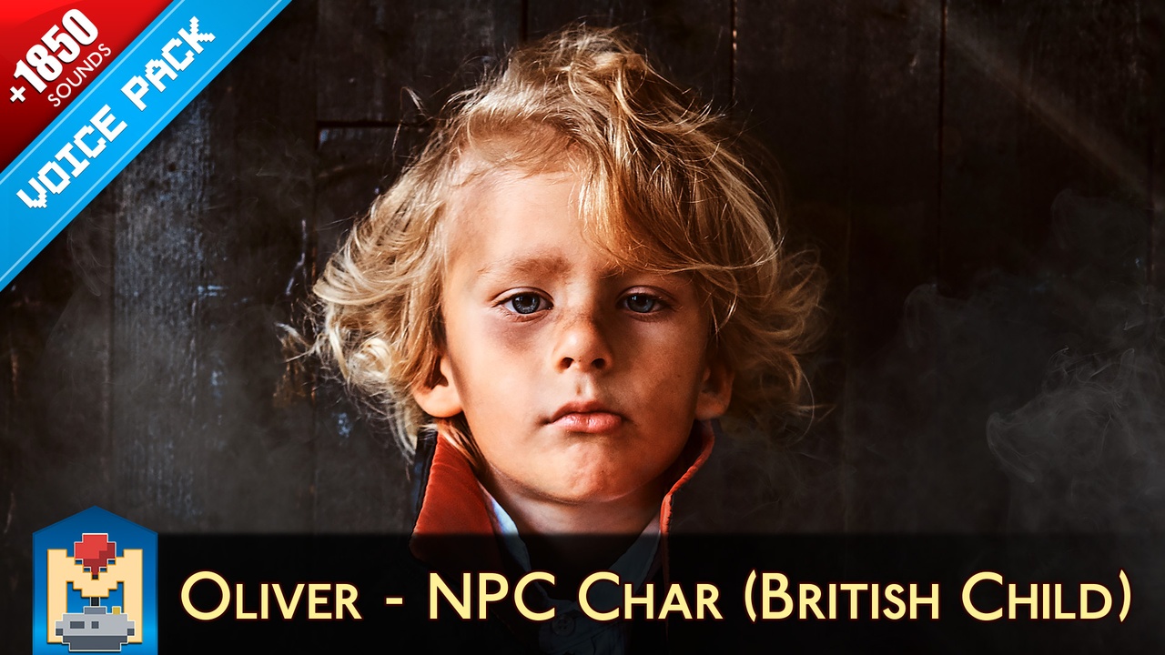 Media 1 for listing Oliver - British Child NPC Character Voice Pack