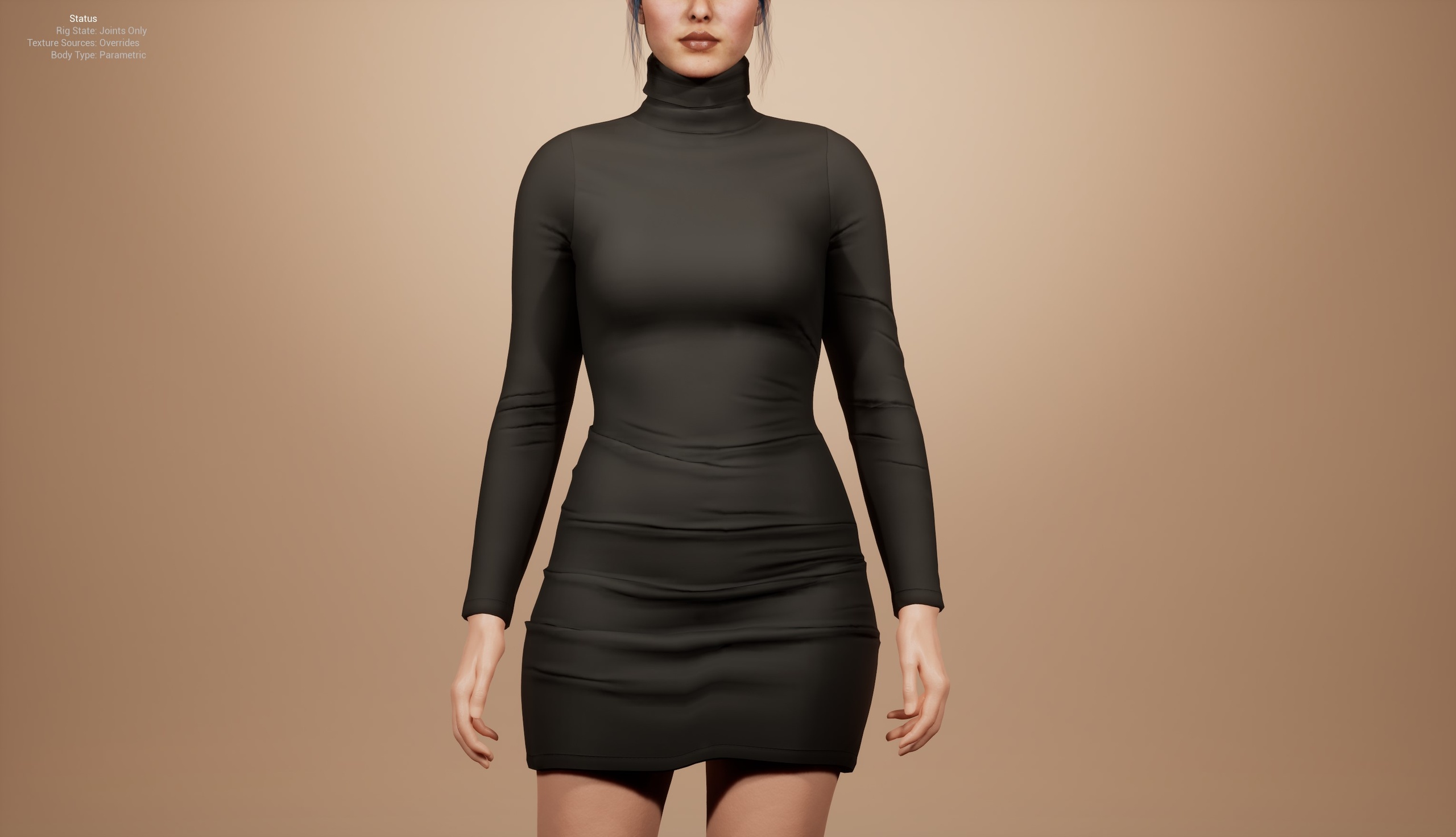 Medios 1 para el artículo Bodycon Turtleneck Dress – MetaHuman Compatible (Recolourable)
