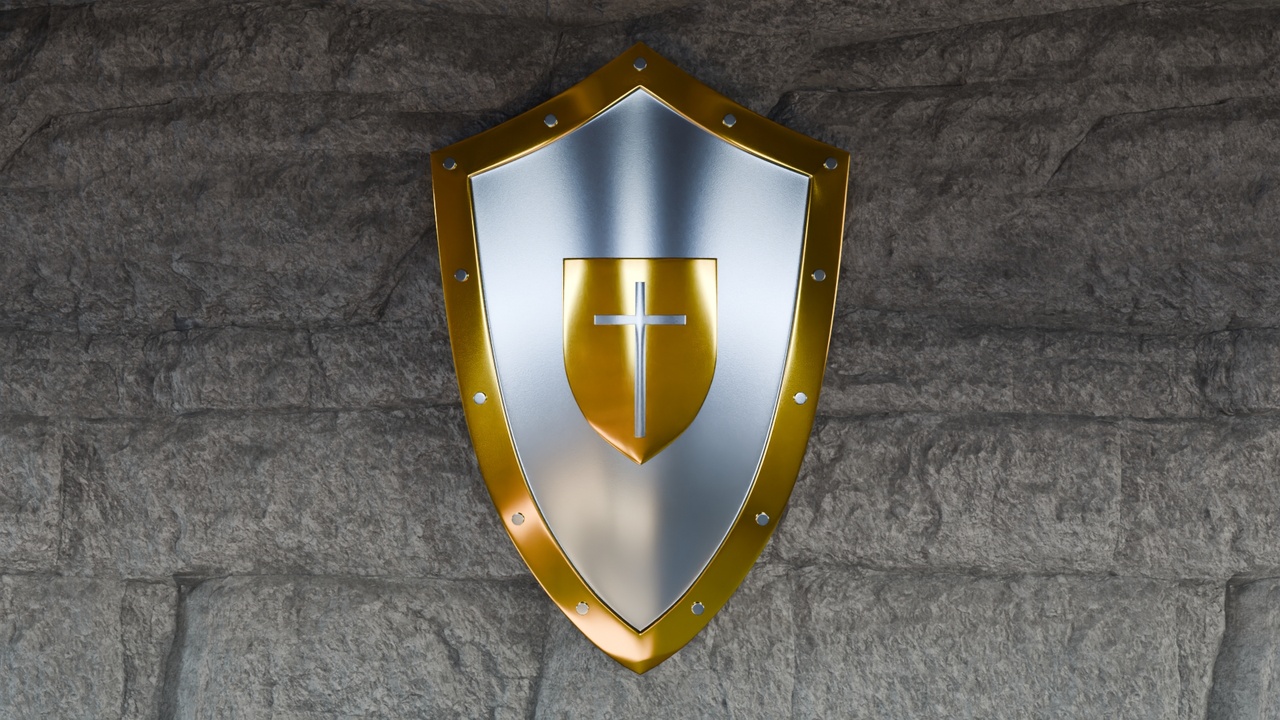 Media 1 for listing Realistic Medieval Metal Shield with Cross - Game and Cinematic