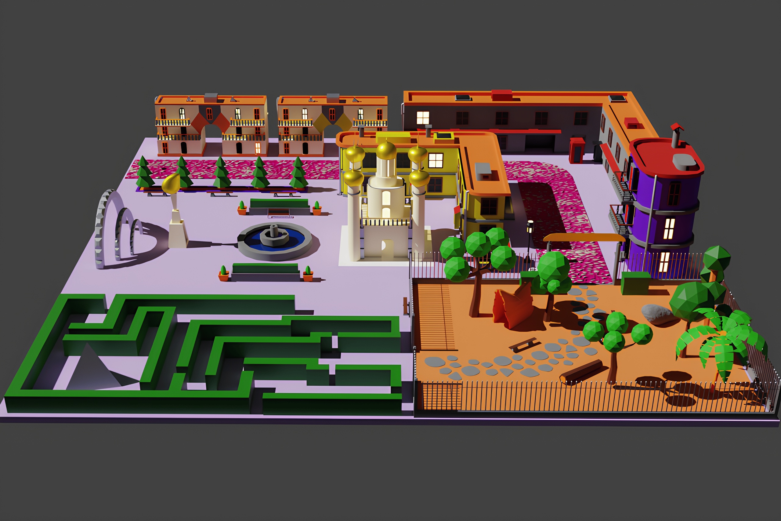 Media 1 for listing Environment pack Low-poly Game location Map Low-poly 3D model