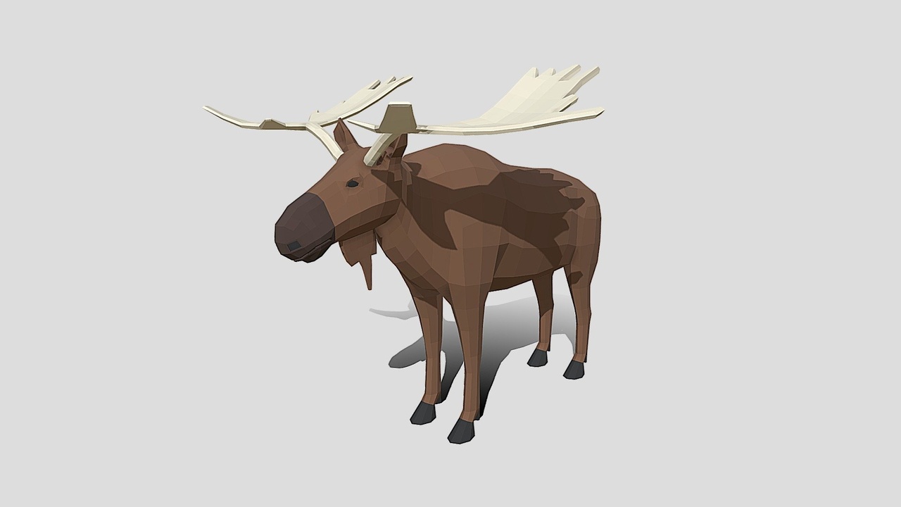 Media 1 for listing Low Poly Cartoon Moose