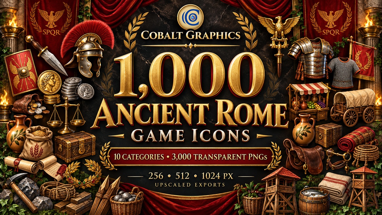 Media 1 for listing 1,000 Ancient Rome Icons | Roman Empire, Legion, Crafting & Inventory
