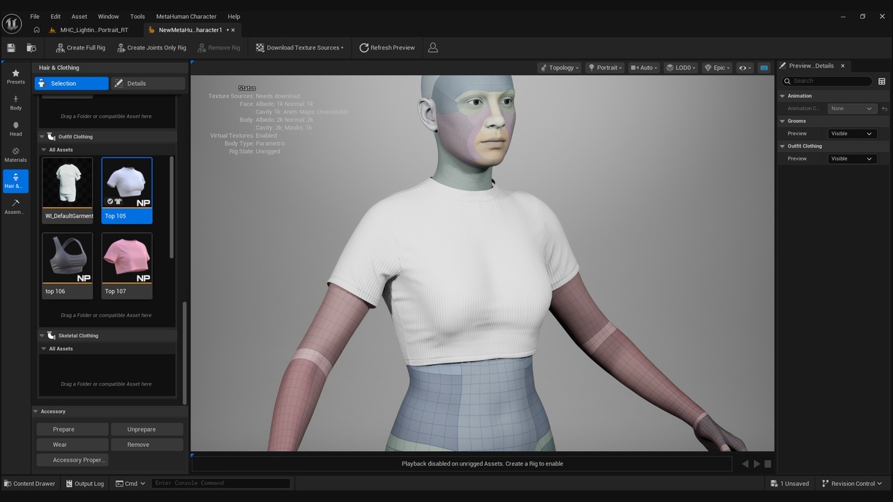 Media 1 for listing Crop Top for Metahuman 104 - MHPKG