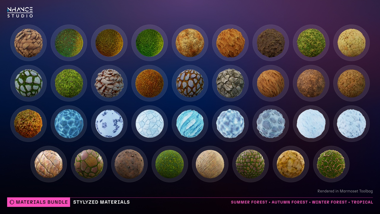 Media 1 for listing Stylized 250 Materials Bundle