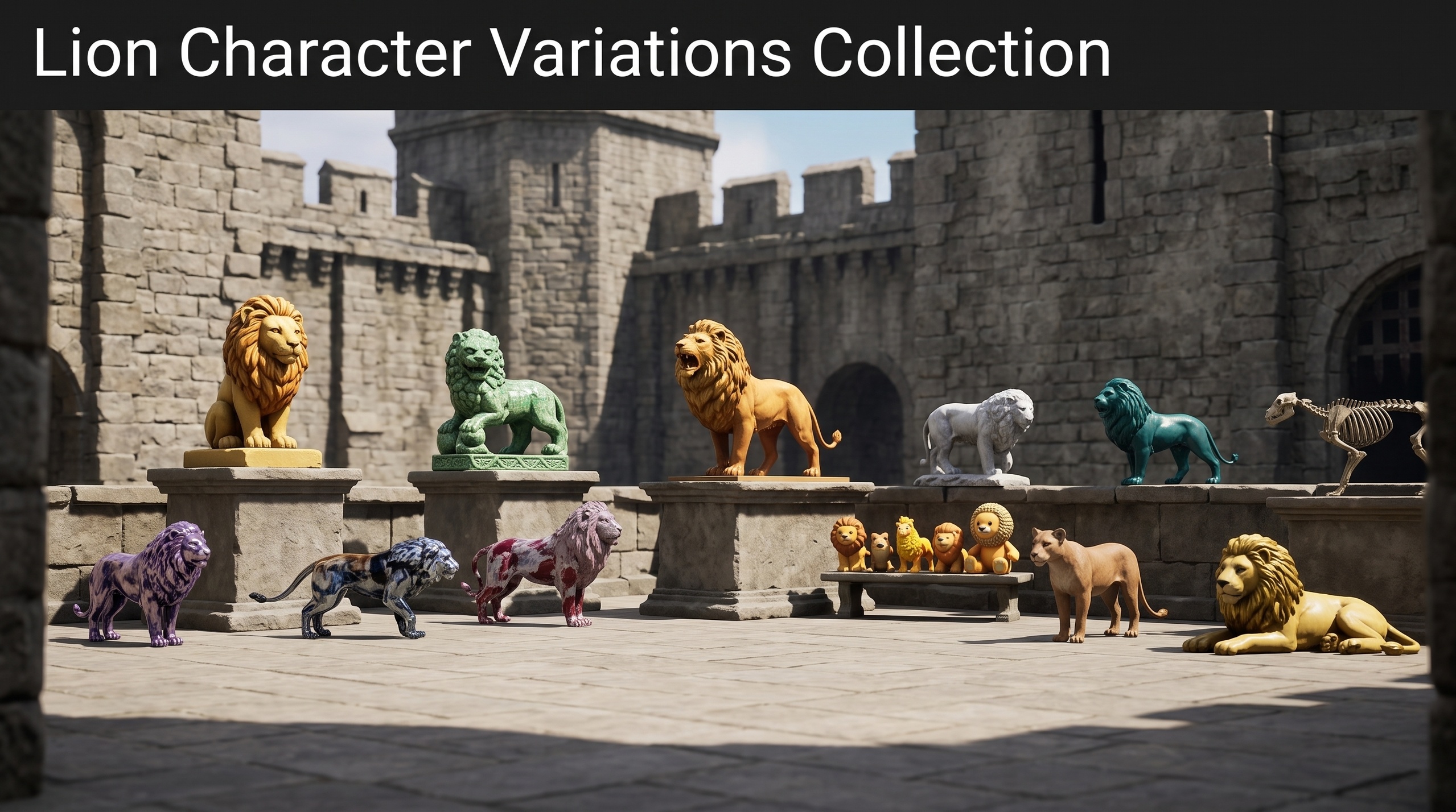 Media 1 for listing Lion Character Variations Collection 3D Asset Pack