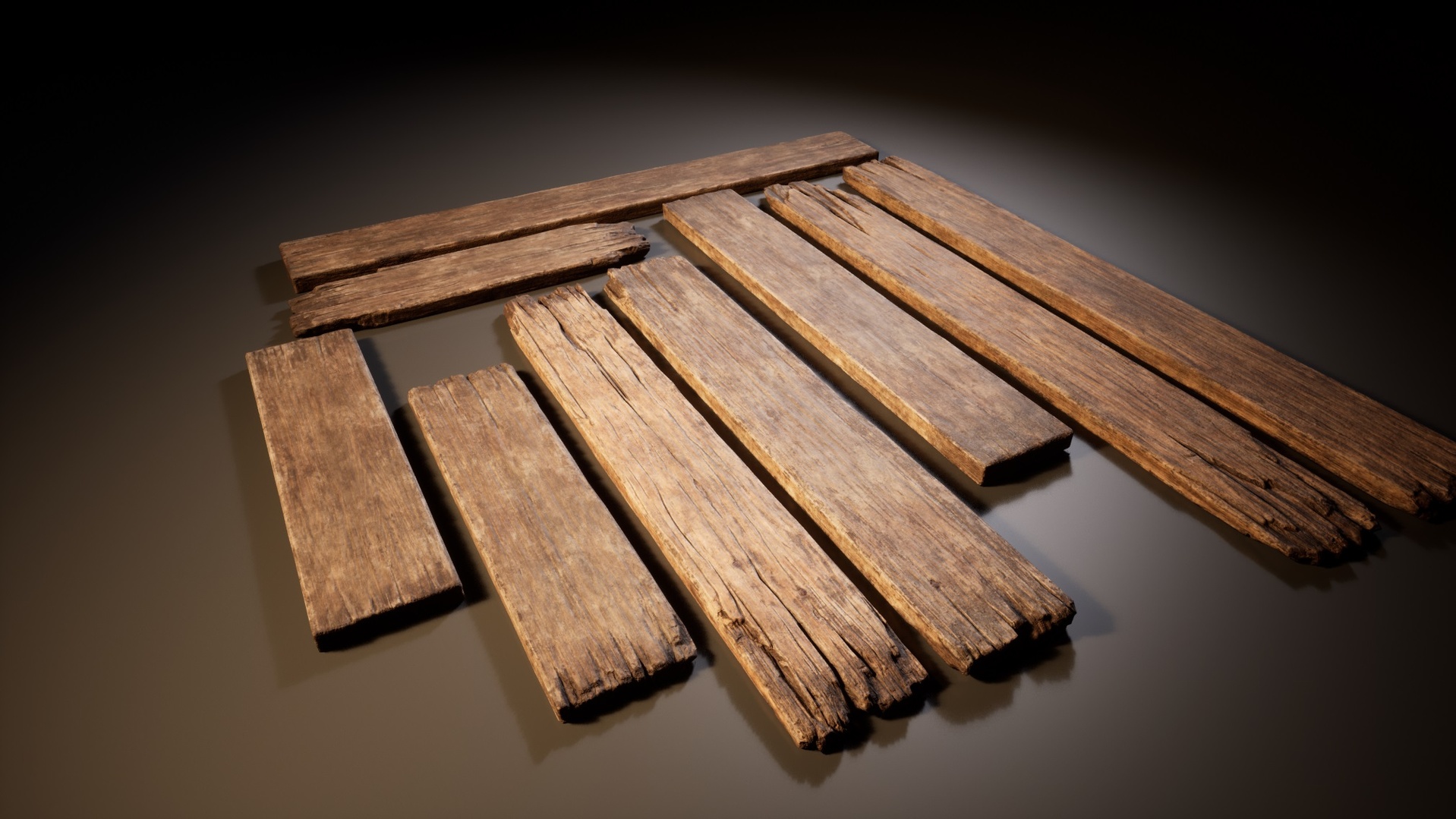 Media 1 for listing Old Wooden Planks – 9 Variations (3 Lengths, 3 Damage Levels)