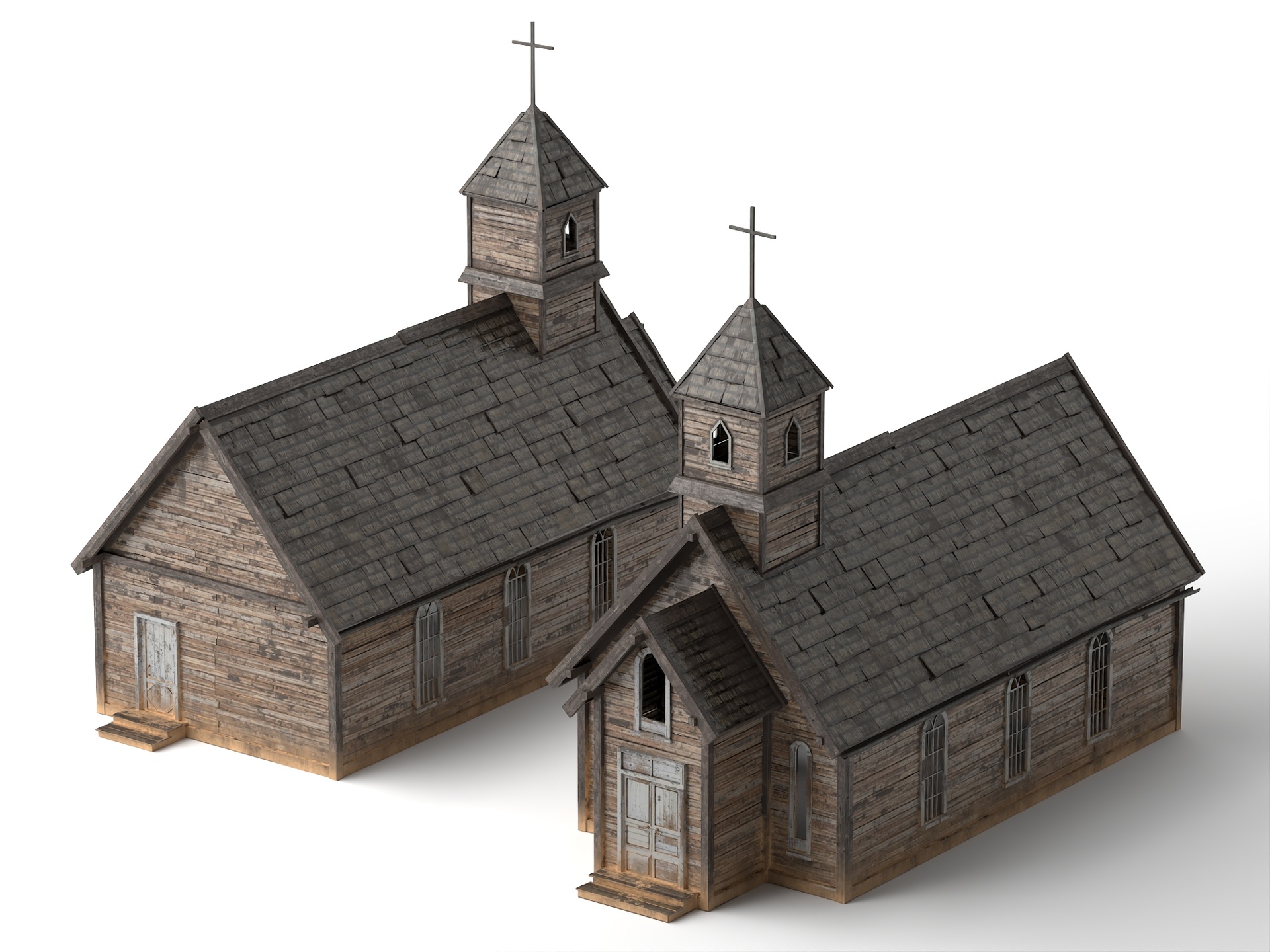 Media 1 for listing Old Western Wooden Church 3D Model Set