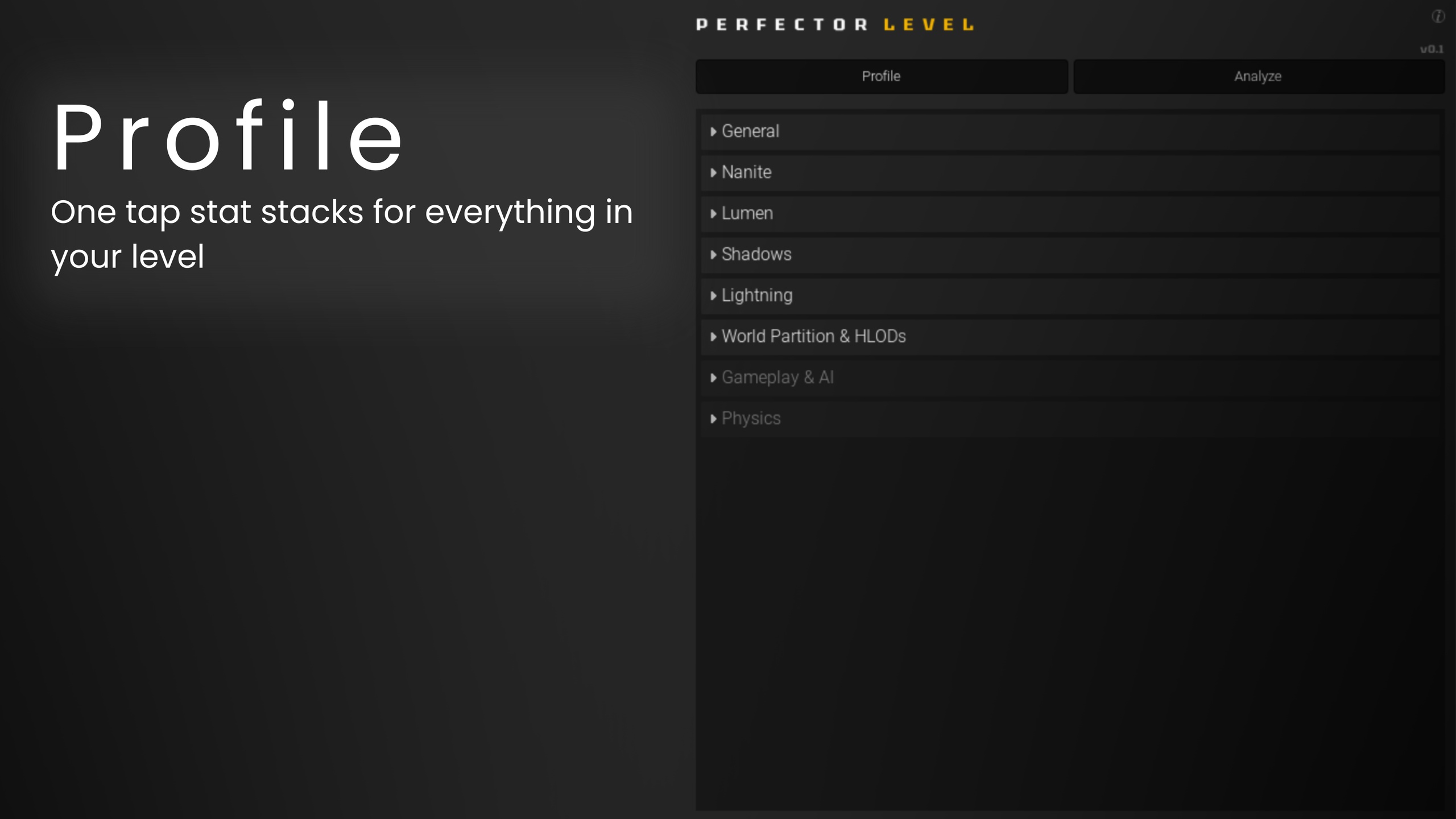 Media 1 for listing Perfector: Level (Optimization, Performance, Tools, Debug, Profiling)