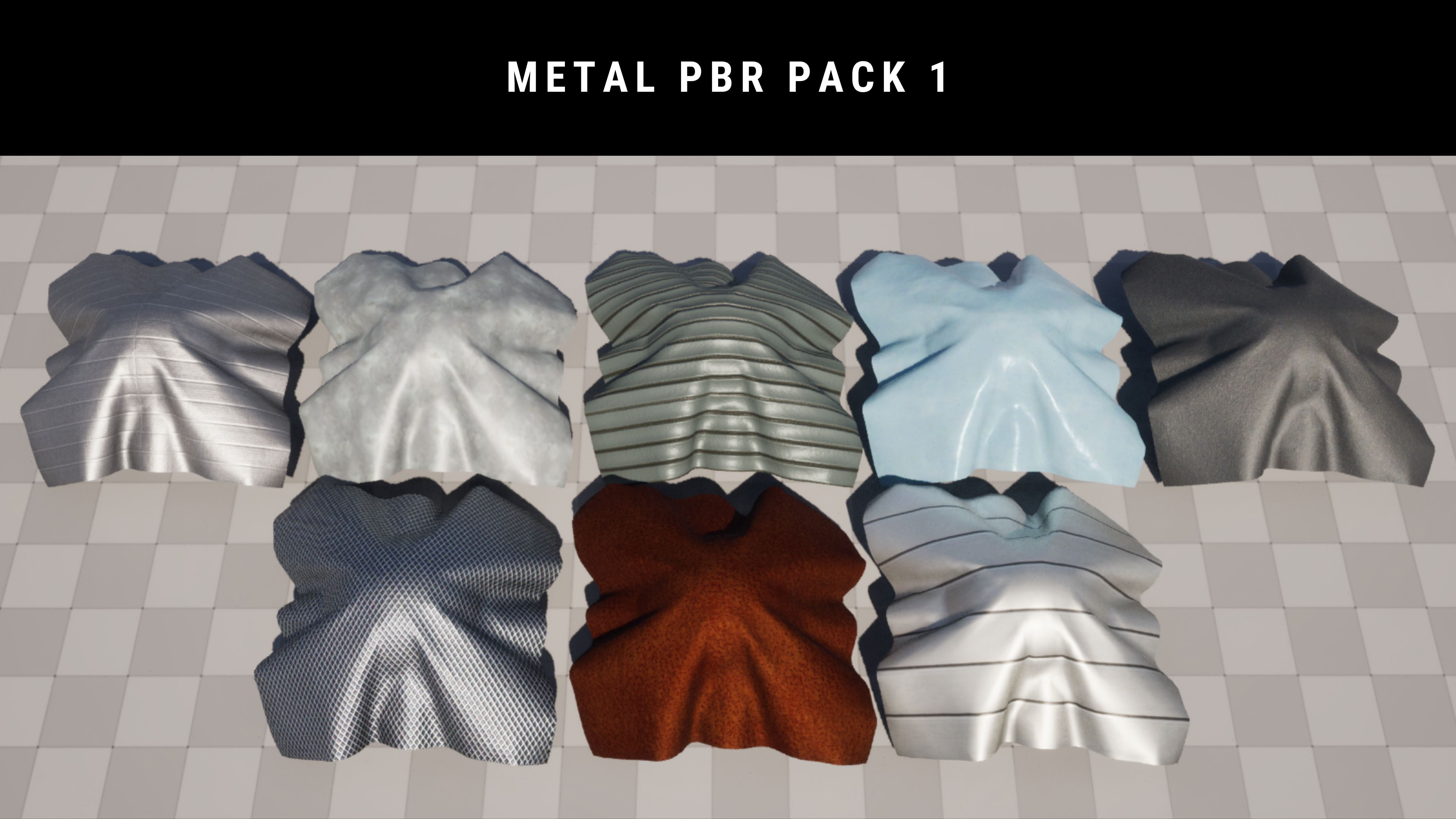 Metal PBR Pack 1 | 8 Materials | Fab