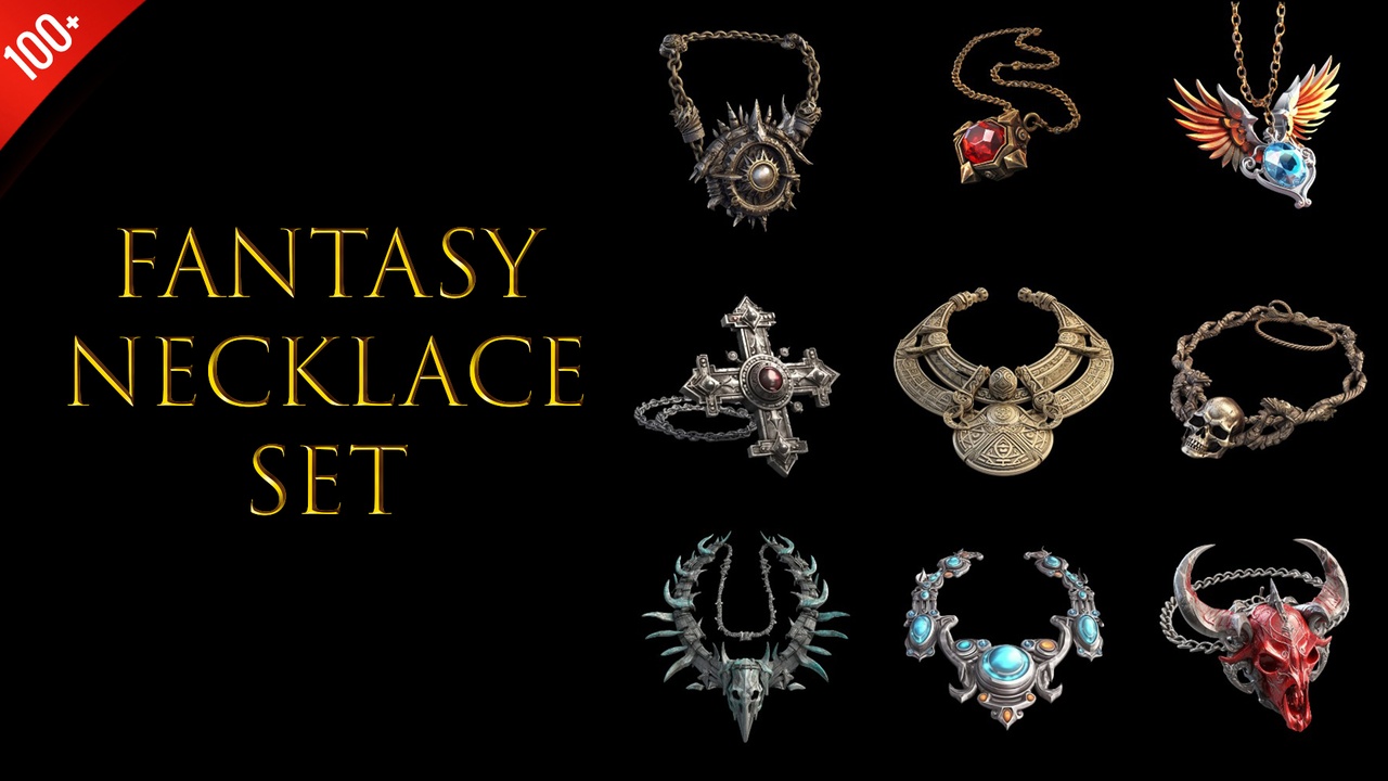 Media 1 for listing Fantasy Necklace Jewelry Icons Set