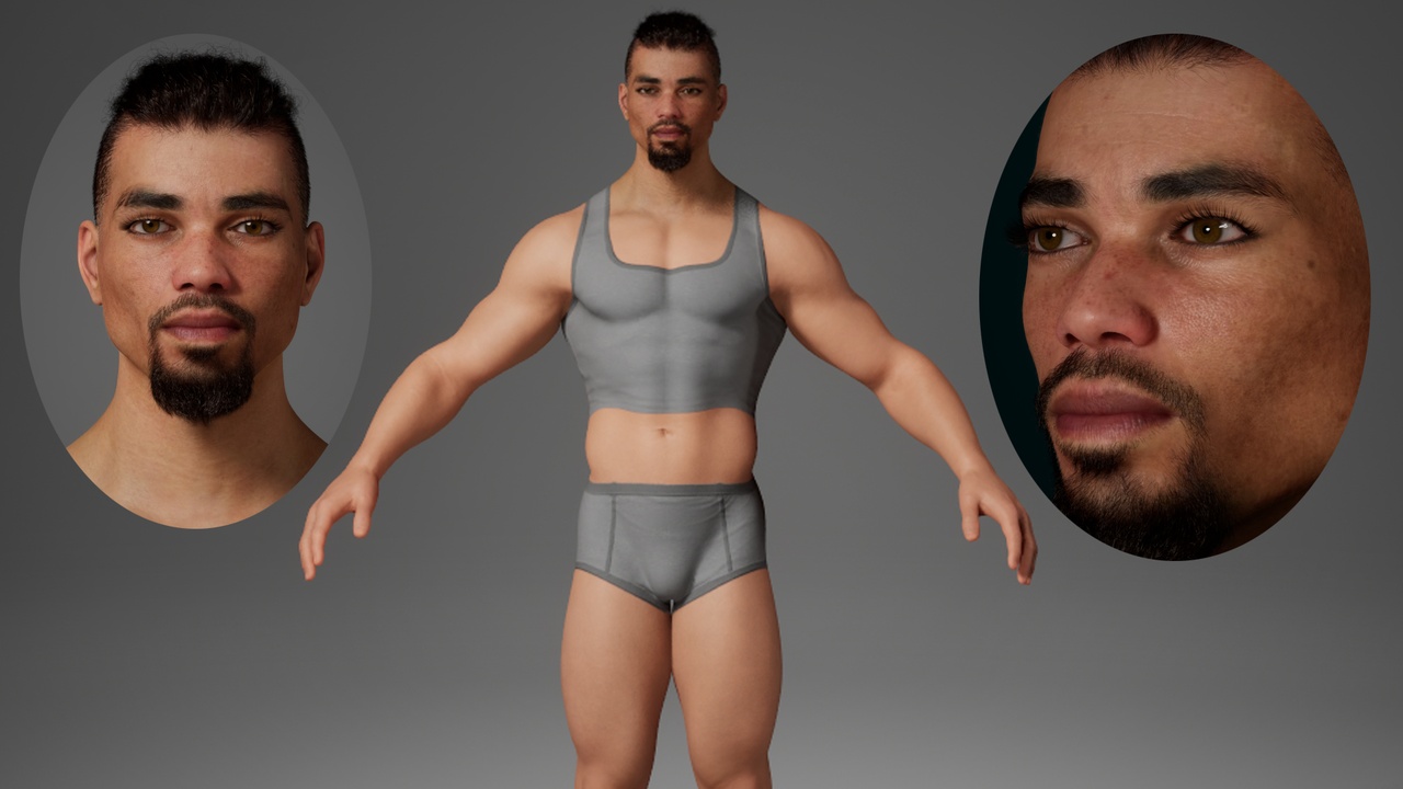 Media 1 for listing Editable MetaHuman Handsome Guy - Nick.With hair, no clothing included.