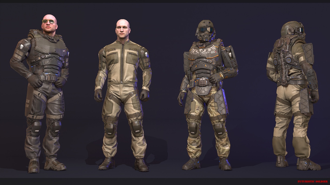 Futuristic Soldiers Pack 제품 등록을 위한 미디어 1개