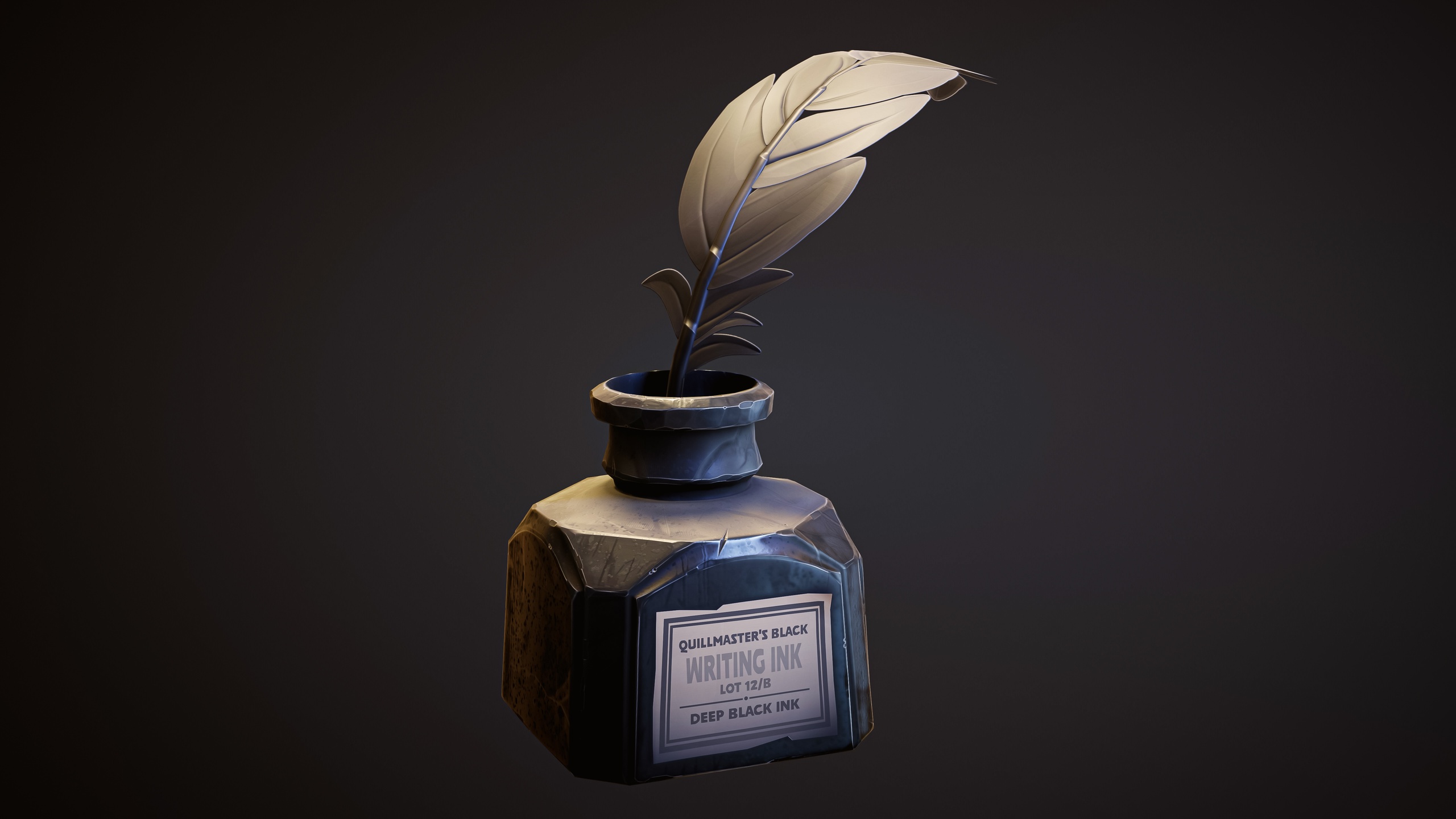 Media 1 for listing Stylized Ink Bottle with Quill