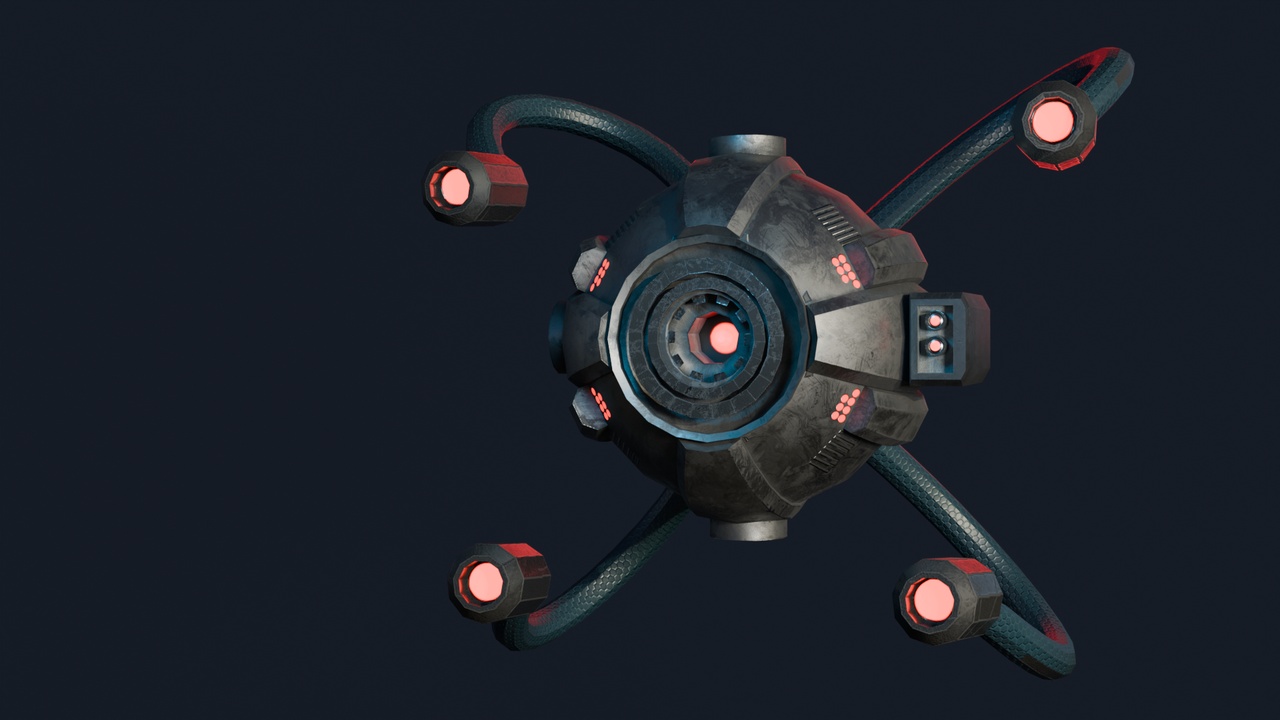 Media 1 for listing Low Poly Sci-fi Drone 3