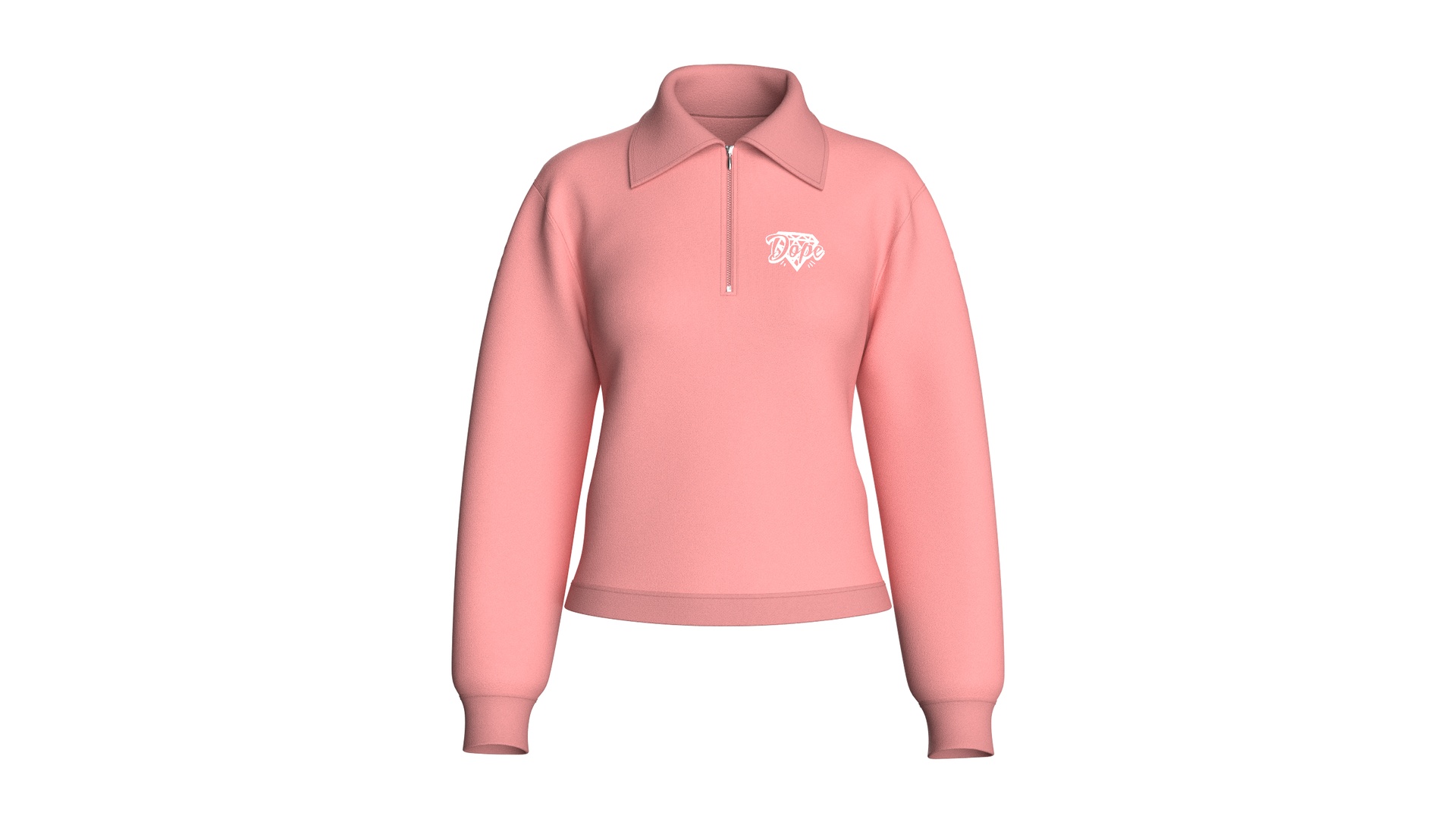 Media 1 for listing Girls Quarter - Zip Polo Sweatshirt | High Poly