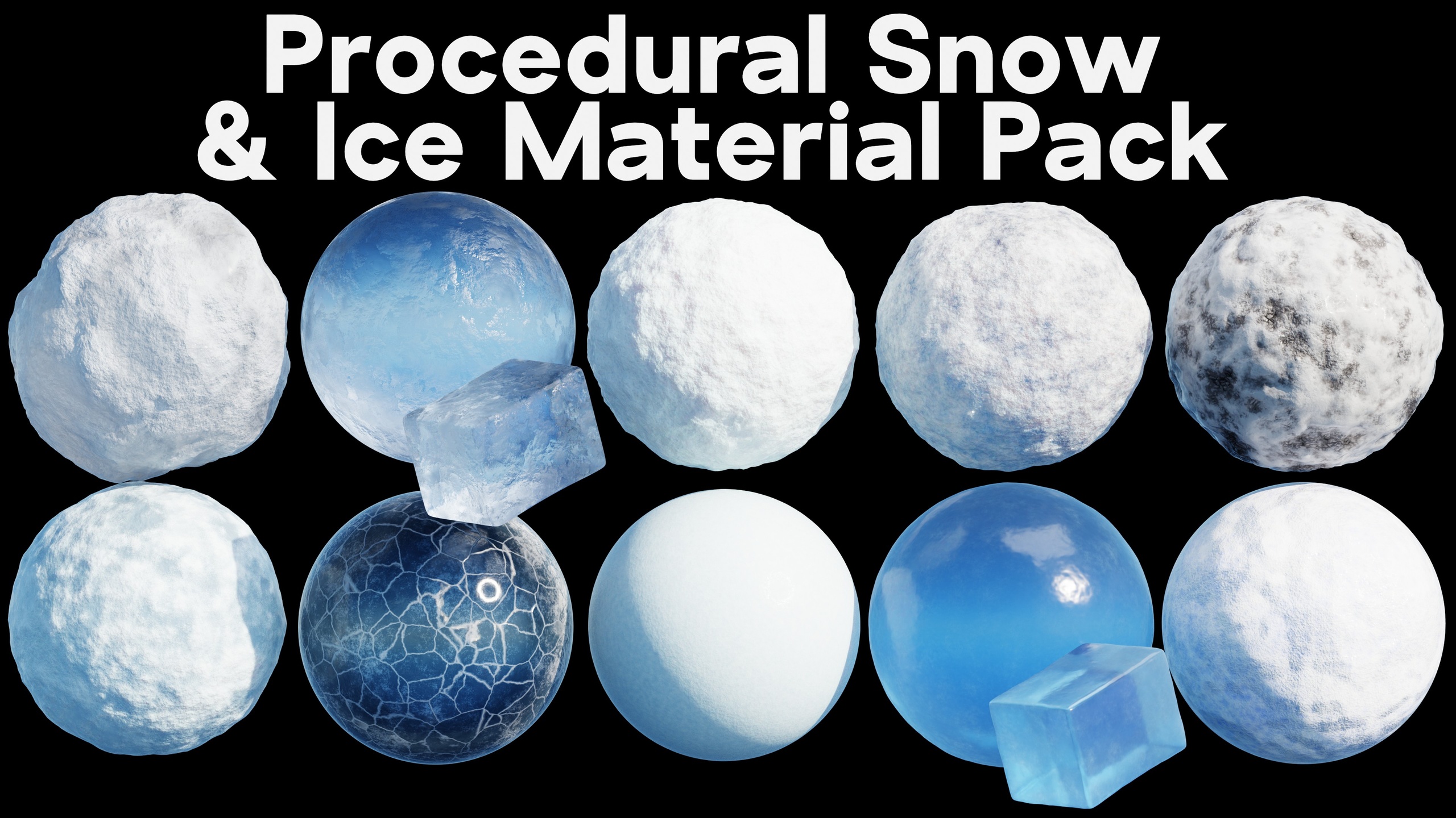 Media 1 for listing Procedural Snow & Ice Material Pack #1