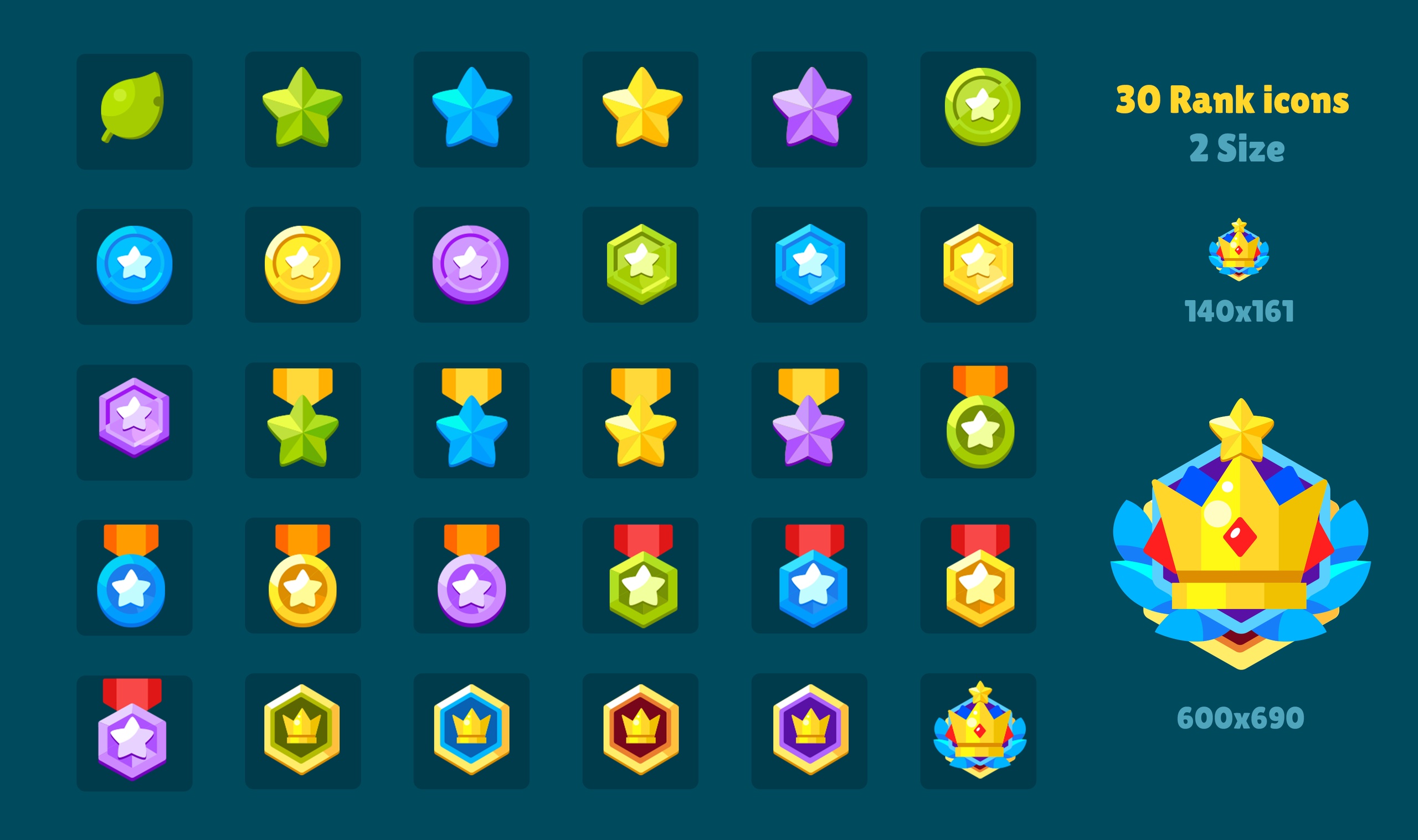 Media 1 for listing Simple & Casual Rank Icon
