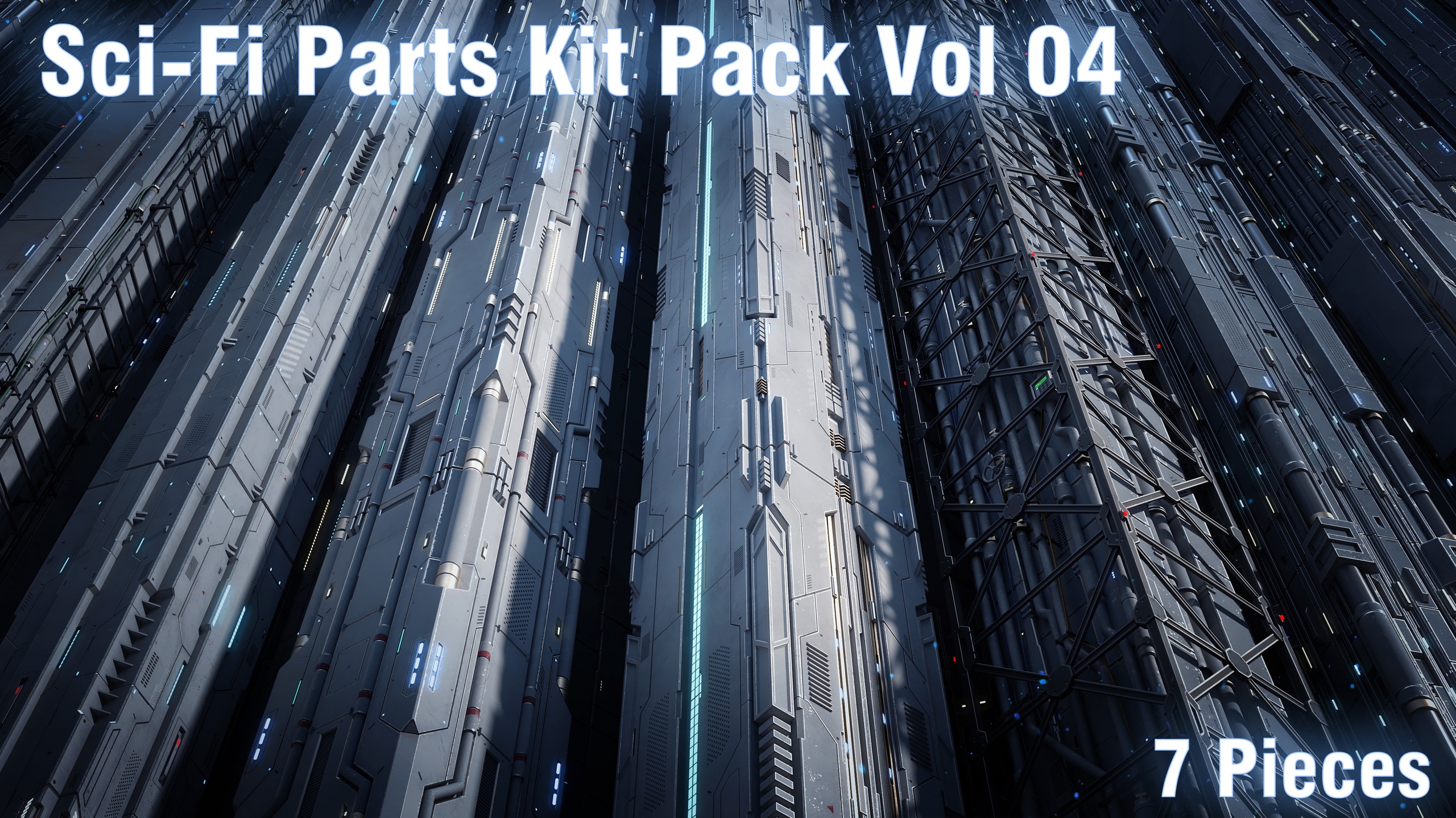 Sci-Fi Parts Kit Pack Vol 04 Column-PBR | Fab