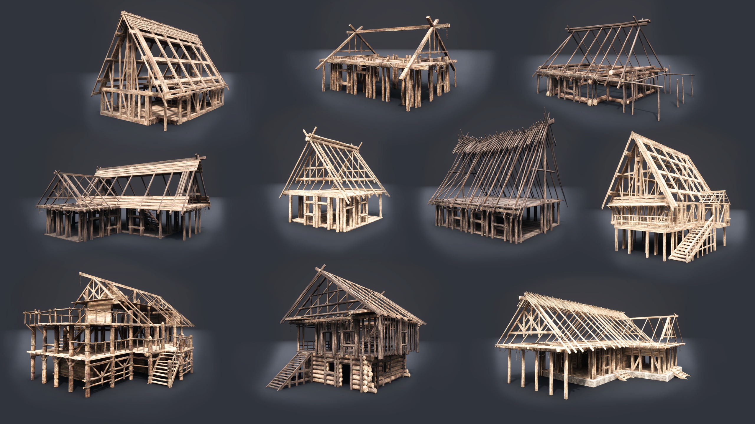 Media 1 for listing Wooden House Frames And Huts Under Construction