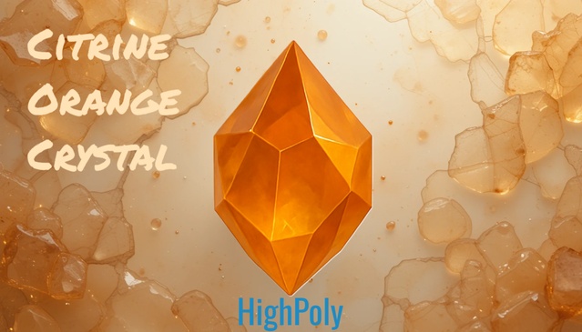 Citrine Orange Crystal – High-Resolution 3D Model — Cobalt Game Assets