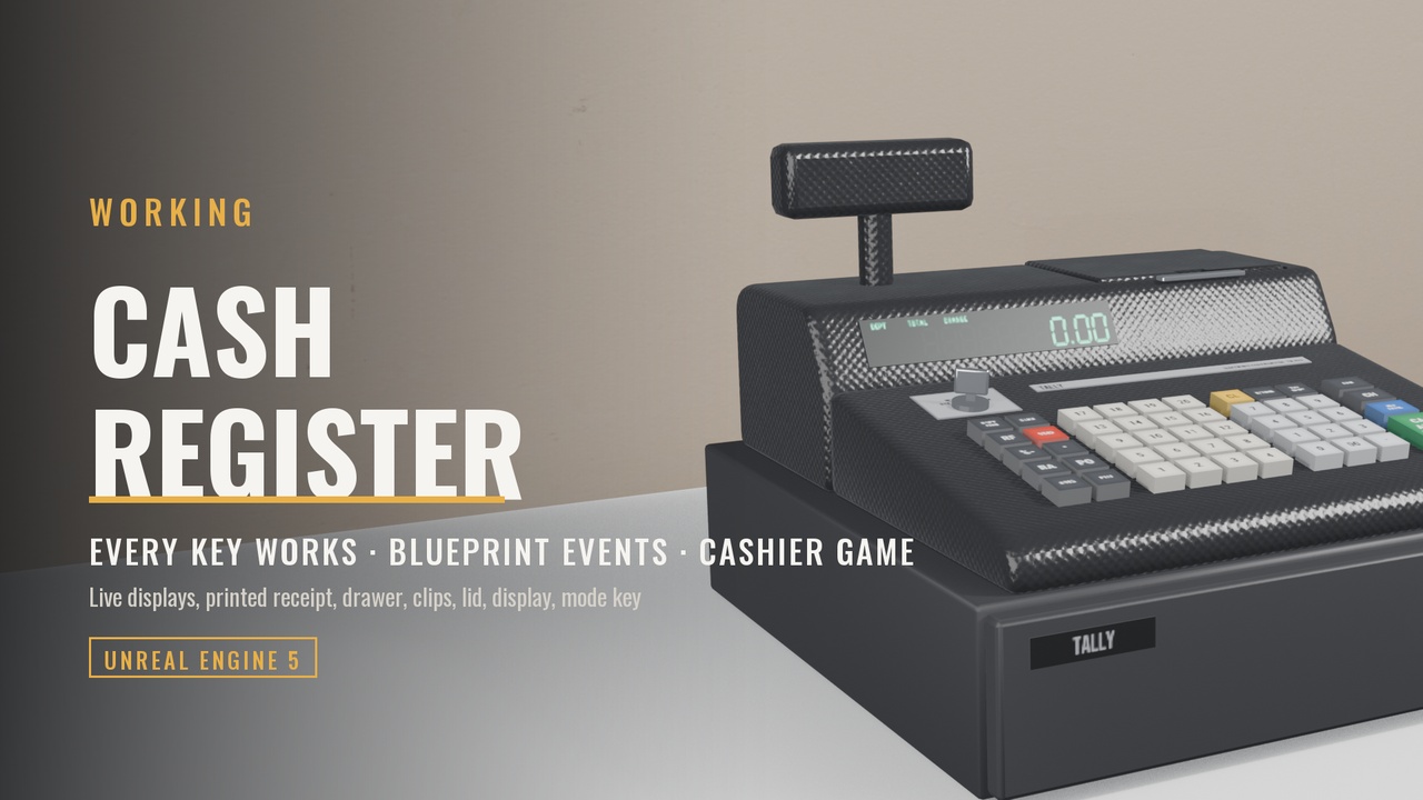 Media 1 for listing Working Cash Register (Every Key Works, Live Displays, Printed Receipt, Blueprin