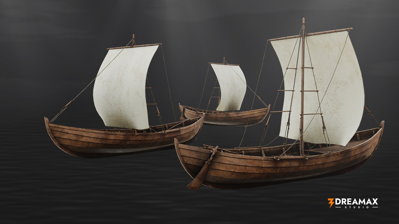 Multimedia 1 dla listy Medieval Sailboat – Small Wooden Boat