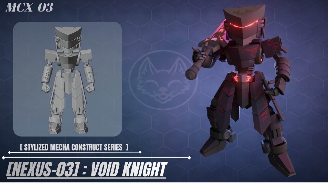 Media 1 for listing [ NEXUS-03 ]: Void Knight - Original Mecha Design - Lowpoly & Rigged