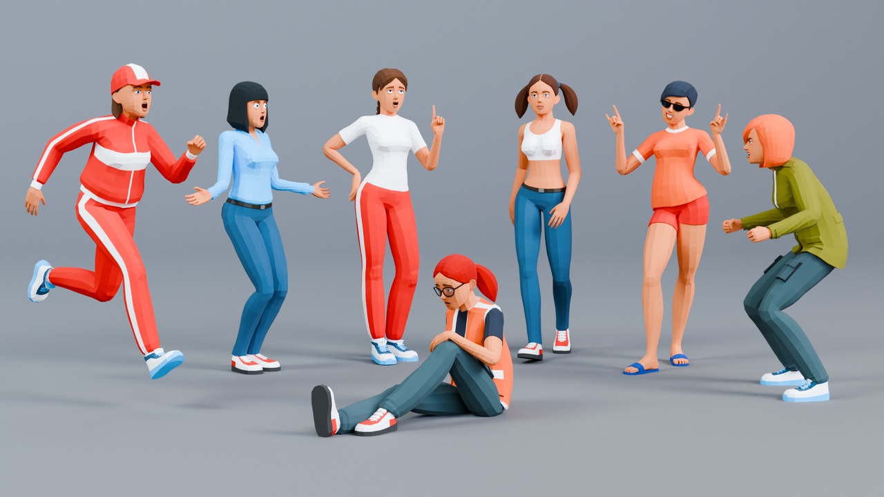 出品Modular woman low-poly stylizedのメディア1