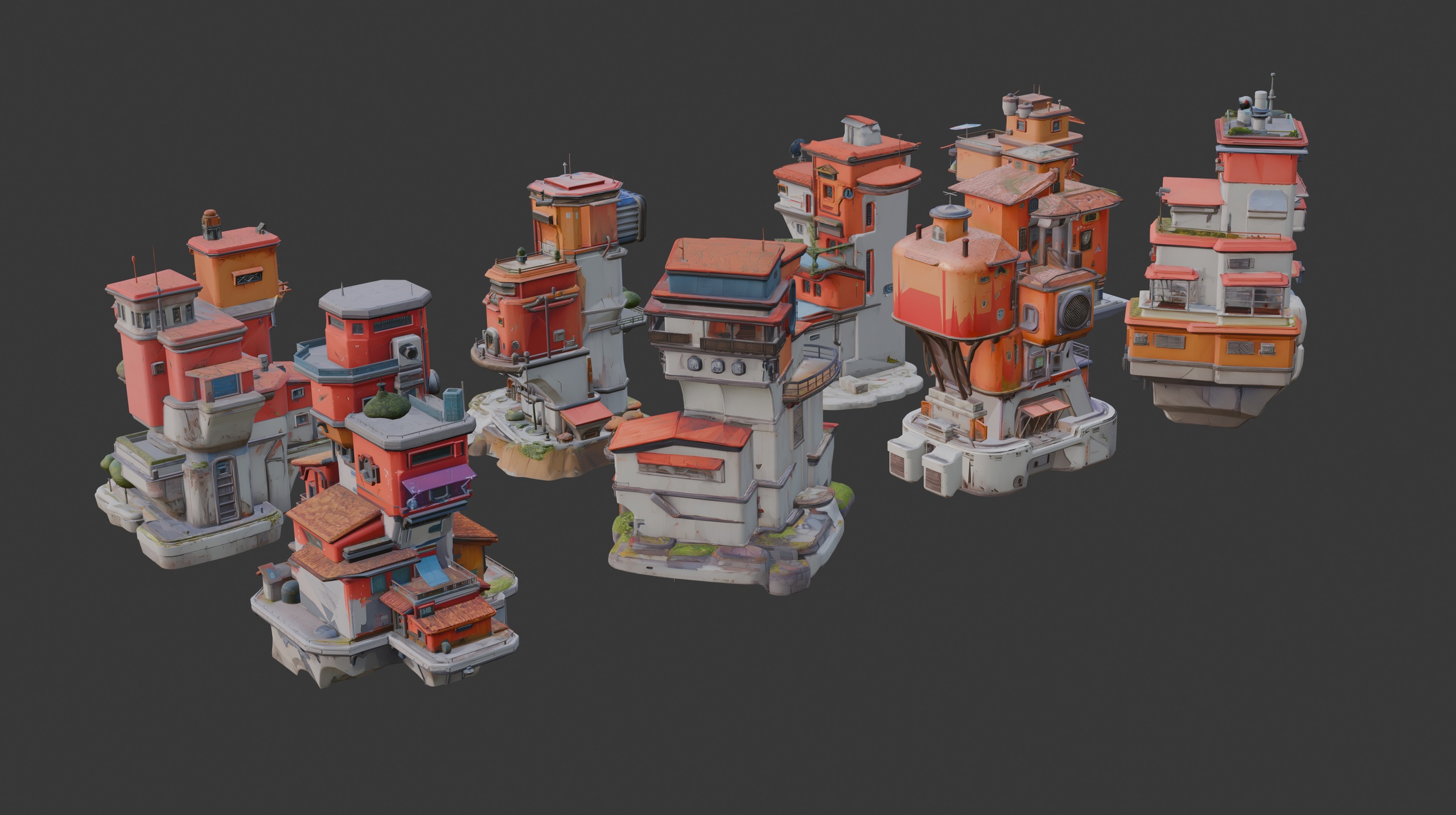 Media 1 for listing Stylized Scifi Village Architecture Set