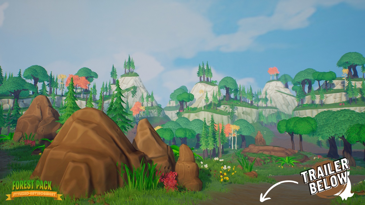 Media 1 for listing FOREST Stylized Forest Pack - Forest Assets, Forest foliage, Forest Landscape